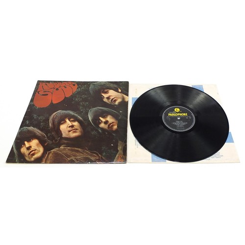 1402 - Seven Rubber Soul vinyl LP records by The Beatles, five PMC1267 and two PSCS3075