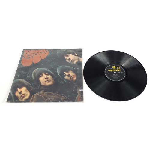 1402 - Seven Rubber Soul vinyl LP records by The Beatles, five PMC1267 and two PSCS3075