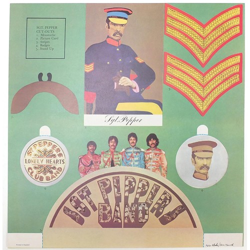 1392 - Four Sgt Pepper's Lonely Hearts Club Band vinyl LP records by The Beatles with cut outs and picture ... 