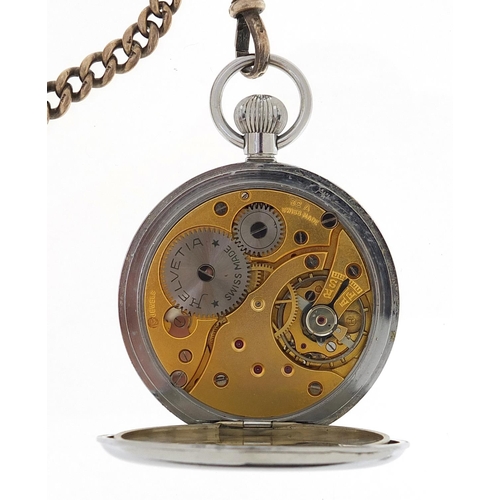 2071 - Helvetia open face pocket watch, West End Watch Co Secundus wristwatch and a graduated silver watch ... 