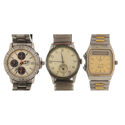 2168 - Three gentlemen's wristwatches comprising Avia, Seiko chronograph and Seiko Sports 100 alarm chronog... 