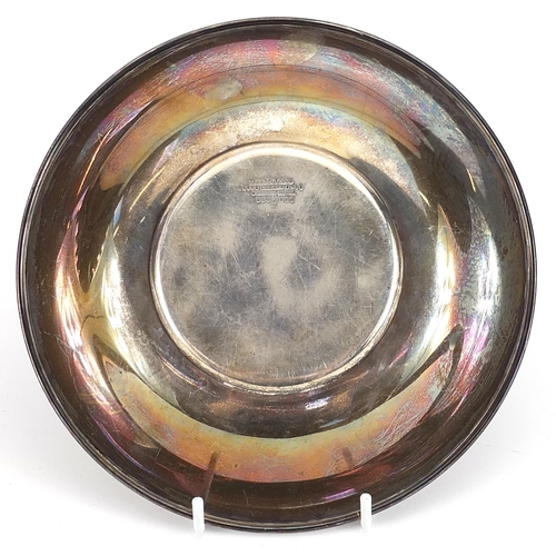 2249 - Tiffany & Co, circular sterling silver dish, 16cm in diameter, 162.0g