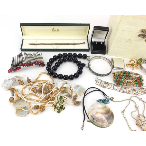 1167 - Vintage and later costume jewellery and wristwatches, some silver including a Tiffany & Co sterling ... 