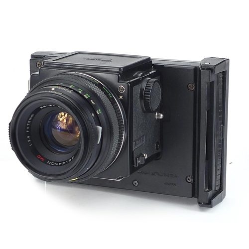 359 - Zenza Bronica ETRS film camera with a Metz flash unit