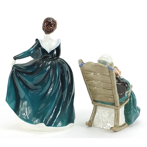 567 - Coalport figurine and Royal Doulton figurine Twilight, the largest 19.5cm high