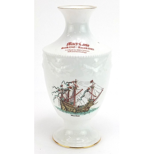 1016 - Royal Grafton porcelain vase commemorating The Mary Rose, with box, 22cm high