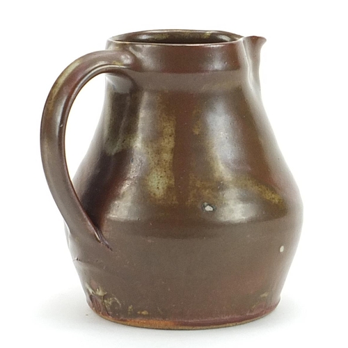 111 - David Leach for St Ives, studio pottery jug with impressed marks around the footrim, 12cm high