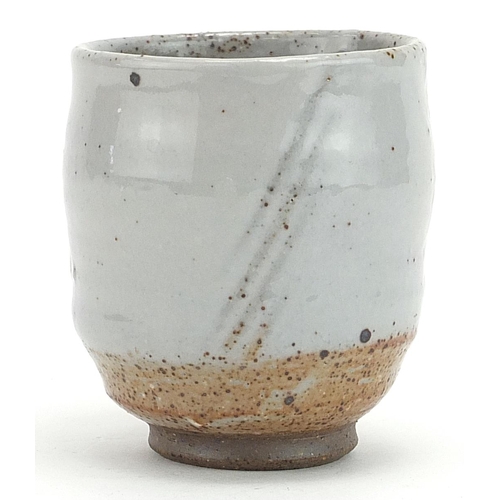 67 - Aki Moriuchi, (Japanese b.1947) studio pottery Yunomi tea bowl, 9cm high