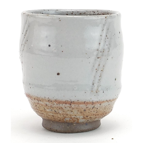 67 - Aki Moriuchi, (Japanese b.1947) studio pottery Yunomi tea bowl, 9cm high