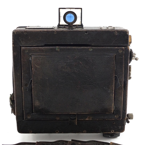 361 - Vintage Peeling & Van Neck plate camera with a collection of plates including Zeiss Ikon, each plate... 