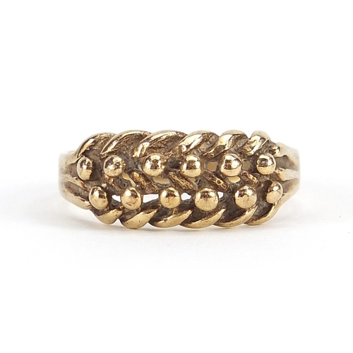 1866 - 9ct gold keeper ring, size O, 3.0g