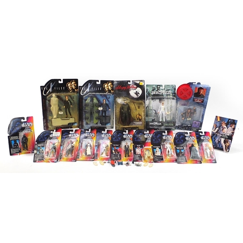 1339 - Action figures with blister packs including Star Wars, X-Files and Matrix