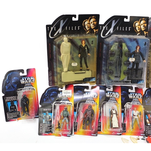 1339 - Action figures with blister packs including Star Wars, X-Files and Matrix