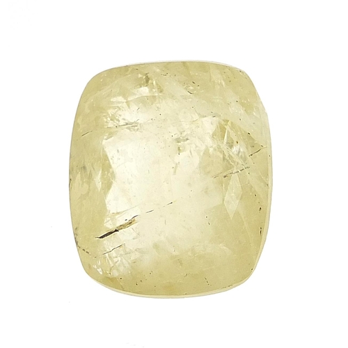 1954 - Cushion shape helidor yellow beryl gemstone with certificate, approximately 24.46 carat