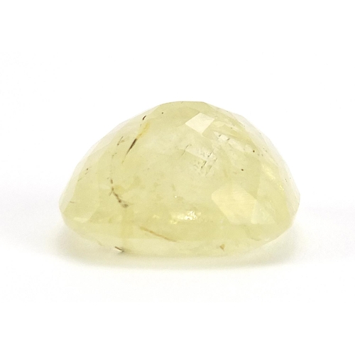 1954 - Cushion shape helidor yellow beryl gemstone with certificate, approximately 24.46 carat