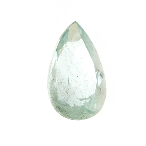 1997 - Pear cut aquamarine gemstone with certificate, approximately 3.23 carat