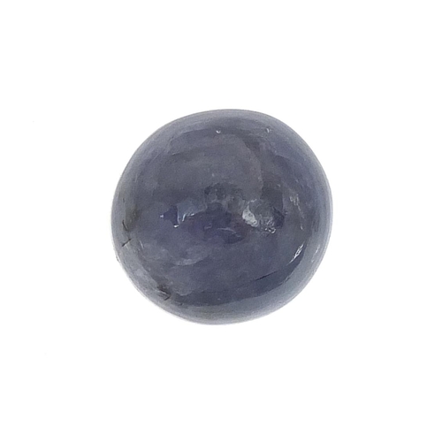 2018 - Oval cabochon blue tanzanite gemstone with certificate, approximately 7.07 carat