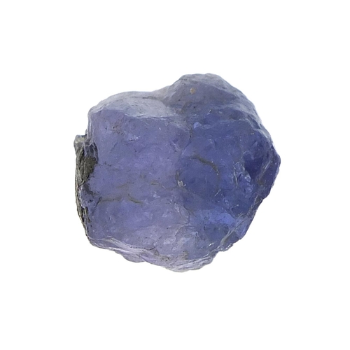 1870 - Rough blue tanzanite gemstone with certificate, approximately 15.96 carat