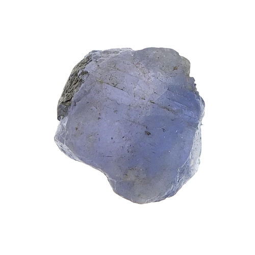 1870 - Rough blue tanzanite gemstone with certificate, approximately 15.96 carat