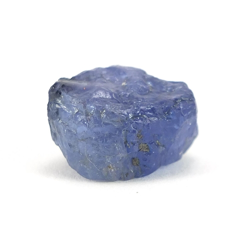 1870 - Rough blue tanzanite gemstone with certificate, approximately 15.96 carat