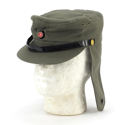 2346 - German military interest peaked cap with badge, stamped to the interior