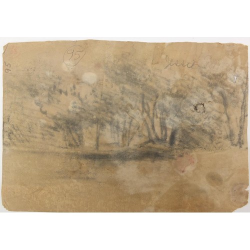 783 - Manner of Thomas Gainsborough - Wooded landscapes, buildings and water, four 18th/19th century Engli... 