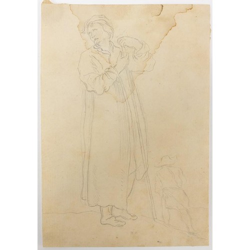 777 - School of George Hayter - Classical figures, children and gentlemen wearing uniform, five pencil dra... 