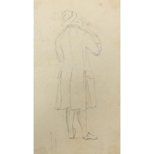 777 - School of George Hayter - Classical figures, children and gentlemen wearing uniform, five pencil dra... 