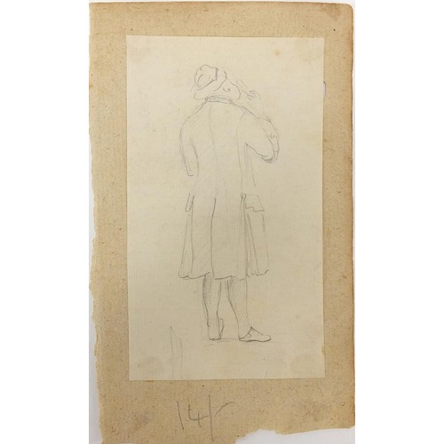 777 - School of George Hayter - Classical figures, children and gentlemen wearing uniform, five pencil dra... 