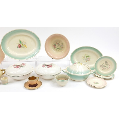 696 - Decorative arts china comprising Susie Cooper, Carlton Ware, Clarice Cliff and Crown Devon