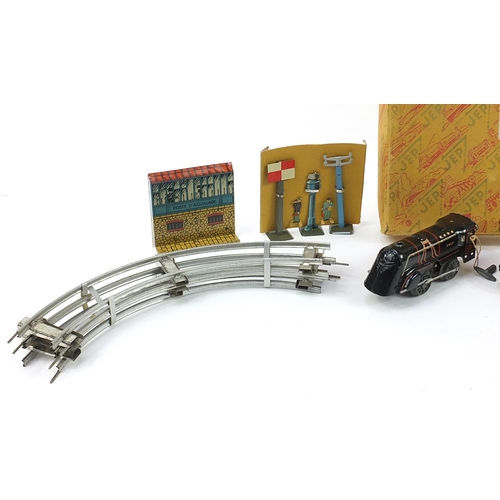 1382 - JEP tinplate clockwork O gauge model train set with box