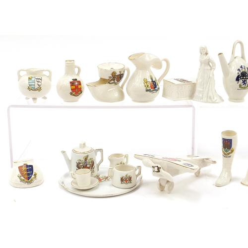 1135 - Collection of crested china including Willow Art, W H Goss, Arcadian and Grafton, the largest 15cm i... 