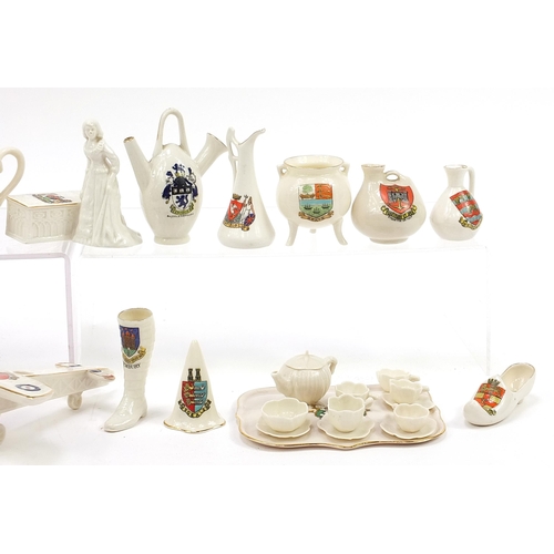 1135 - Collection of crested china including Willow Art, W H Goss, Arcadian and Grafton, the largest 15cm i... 