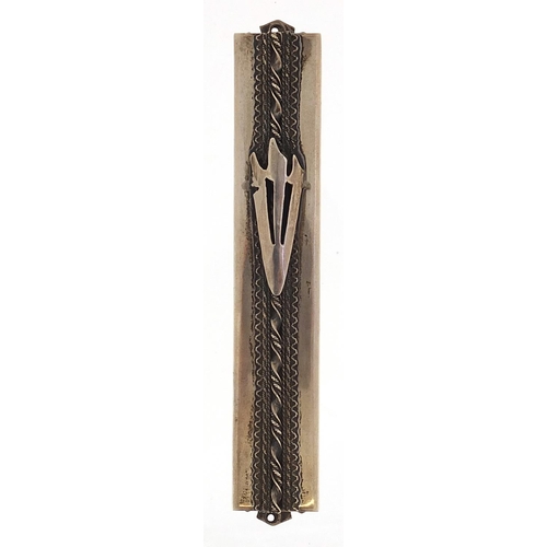 2264 - Judaica 925 silver Mezuzah, 13.5cm high, 35.5g