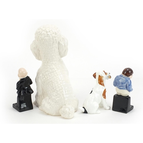 664 - Collectable figures and animals including Royal Doulton dog and Sylvac Poodle numbered 5031, the lar... 