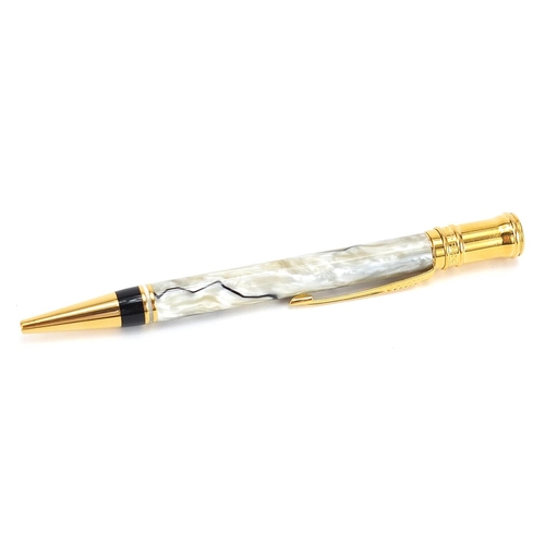 105 - Parker Duofold marbleised ballpoint pen with case and box