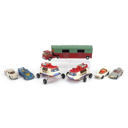 1326 - Seven vintage diecast vehicles including Matchbox Rolls Royce Silver Ghost, Corgi horsebox and Corgi... 