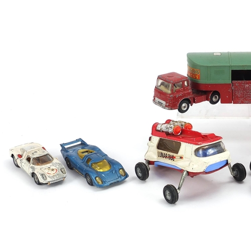 1326 - Seven vintage diecast vehicles including Matchbox Rolls Royce Silver Ghost, Corgi horsebox and Corgi... 