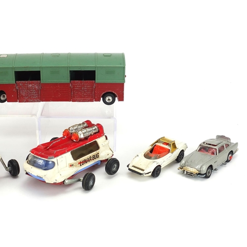 1326 - Seven vintage diecast vehicles including Matchbox Rolls Royce Silver Ghost, Corgi horsebox and Corgi... 