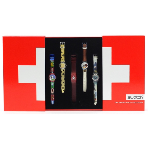 2181 - Swatch, The Swatch Swiss Collection box set of five wristwatches