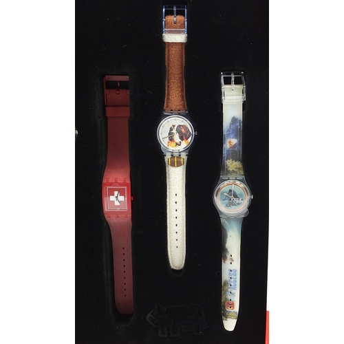 2181 - Swatch, The Swatch Swiss Collection box set of five wristwatches