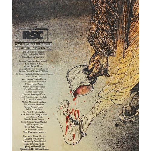 1492 - Macbeth, Royal Shakespeare Theatre poster designed by Ralph Steadman, unframed, 73cm x 50cm