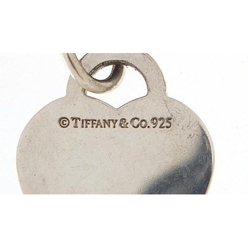 1903 - Tiffany & Co silver love heart necklace with box, 40cm in length, 67.5g