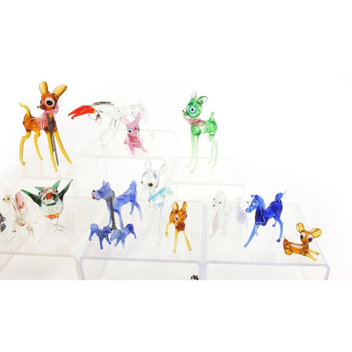 1184 - Collection of Murano style colourful glass animals, the largest 11cm in length