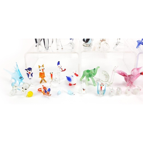 1184 - Collection of Murano style colourful glass animals, the largest 11cm in length