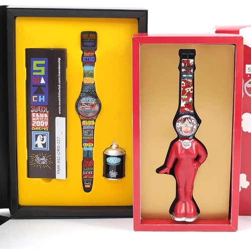 2200 - Swatch, three Swatch Collector's Club  wristwatches including Smila 1996 and Street Club 2009