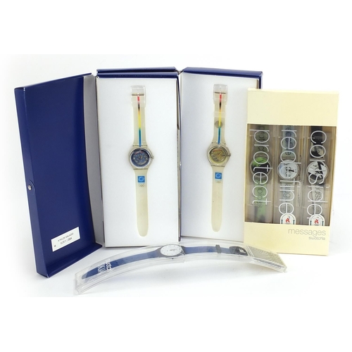 2192 - Swatch, six Swatch Collector's Club Olympic wristwatches with boxes and cases