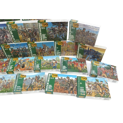 1356 - Collection Revell 1/72 scale soldiers and Indians with boxes, some sealed and unpainted