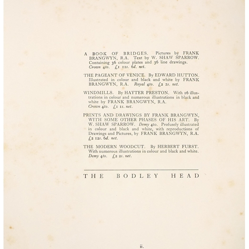 1473 - The Decorative Art of Frank Brangwyn, hardback book with dust jacket by Herbert Furst, published Lon... 