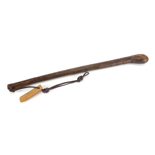 1283 - Tribal interest hardwood throwing stick, 57cm in length